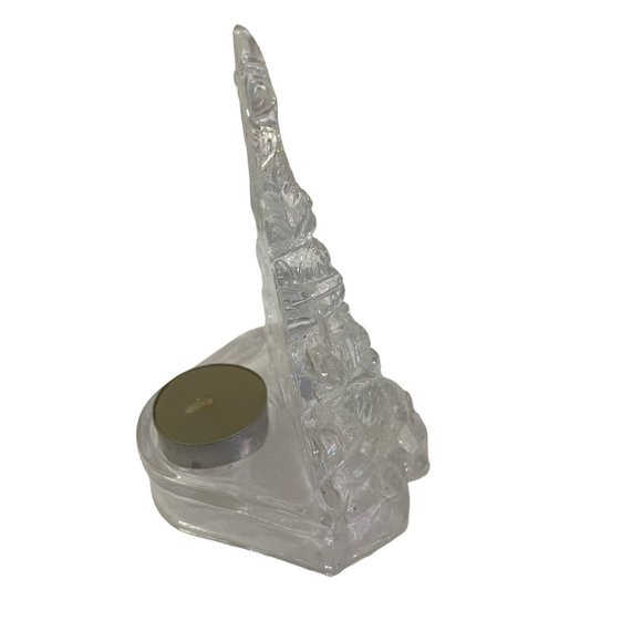 Christmas Candle Holder Frosted Glass Votive Holiday Decor Lead Crystal Tea - Picture 4 of 6